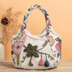 Boho Torebka na Ramię z Kwiatowym Motywem