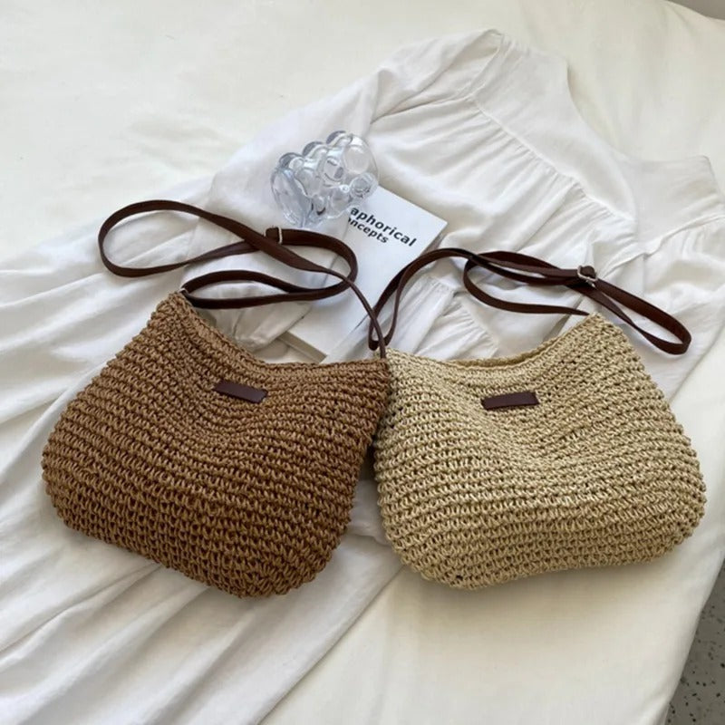 Ręcznie Pleciona Torebka Boho z Rotangu
