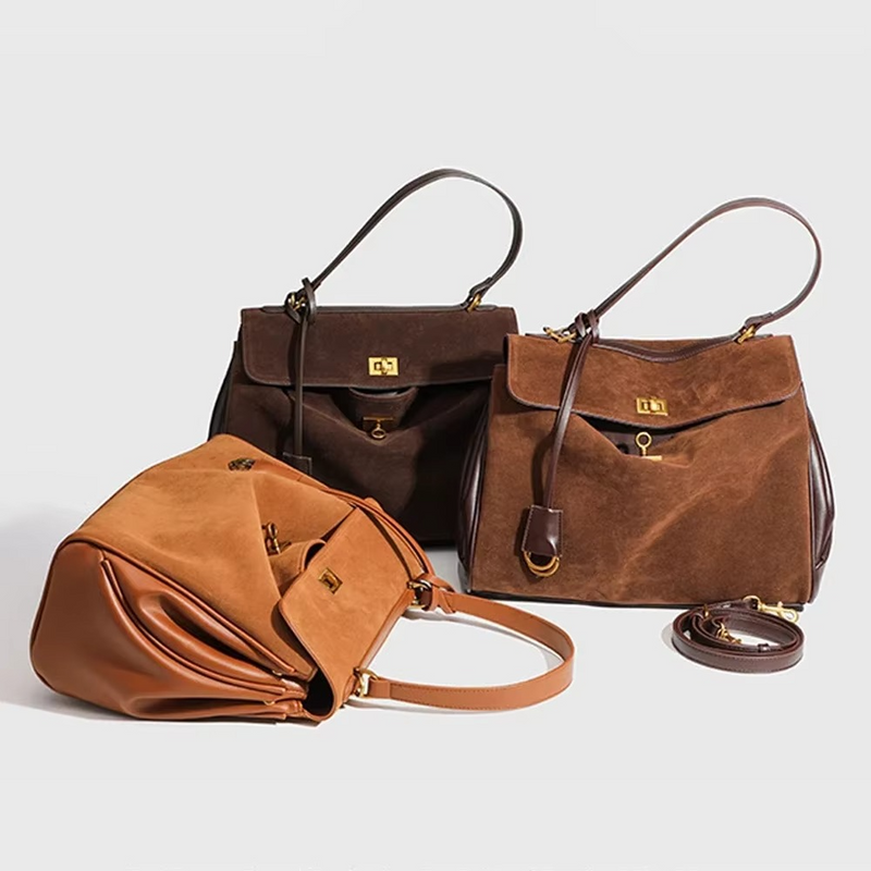 Damska torba zamszowa na ramię jesień zima crossbody