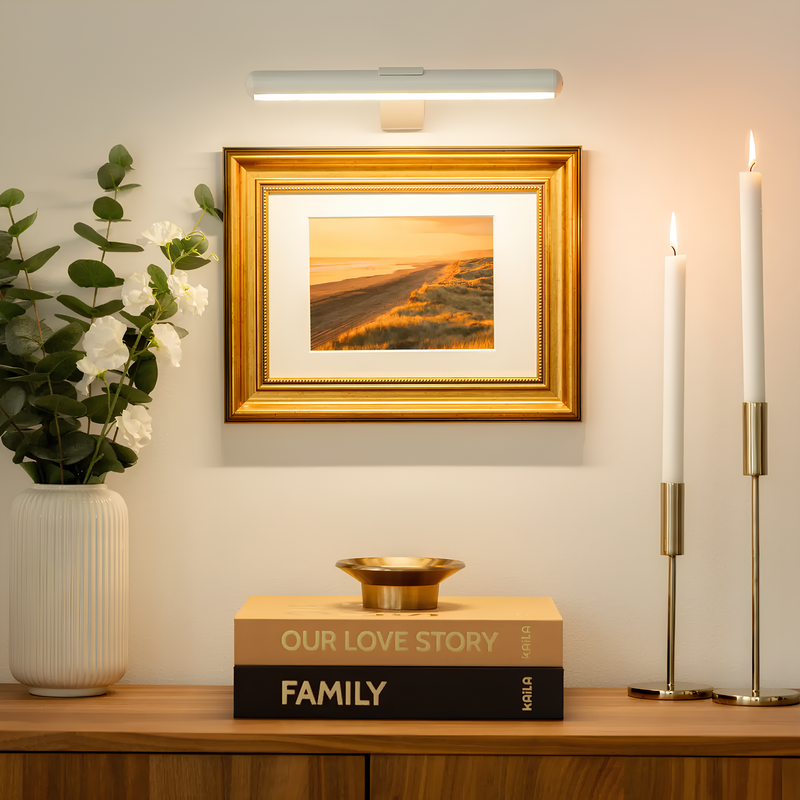 Oświetlenie obrazów z funkcją ładowania elegancka lampa ścienna