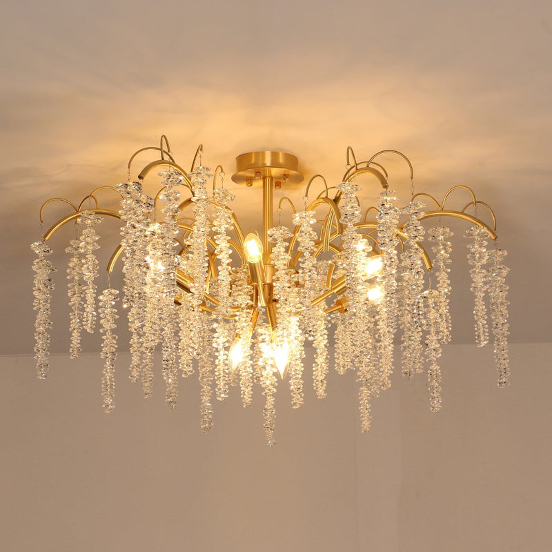 Designerska Lampa Sufitowa z Naturą w Strukturze i Subtelnym Światłem