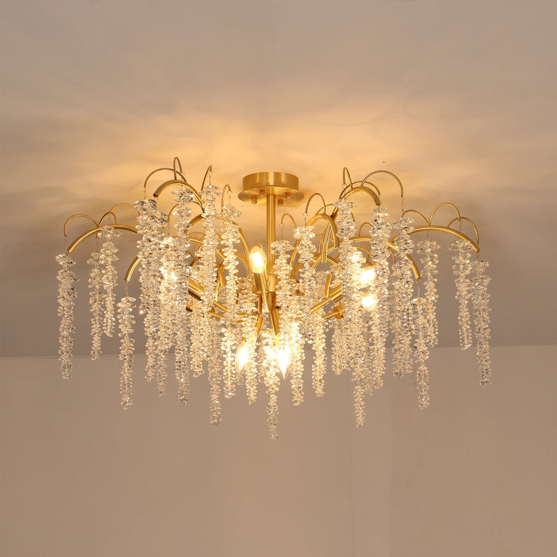 Designerska Lampa Sufitowa z Naturą w Strukturze i Subtelnym Światłem