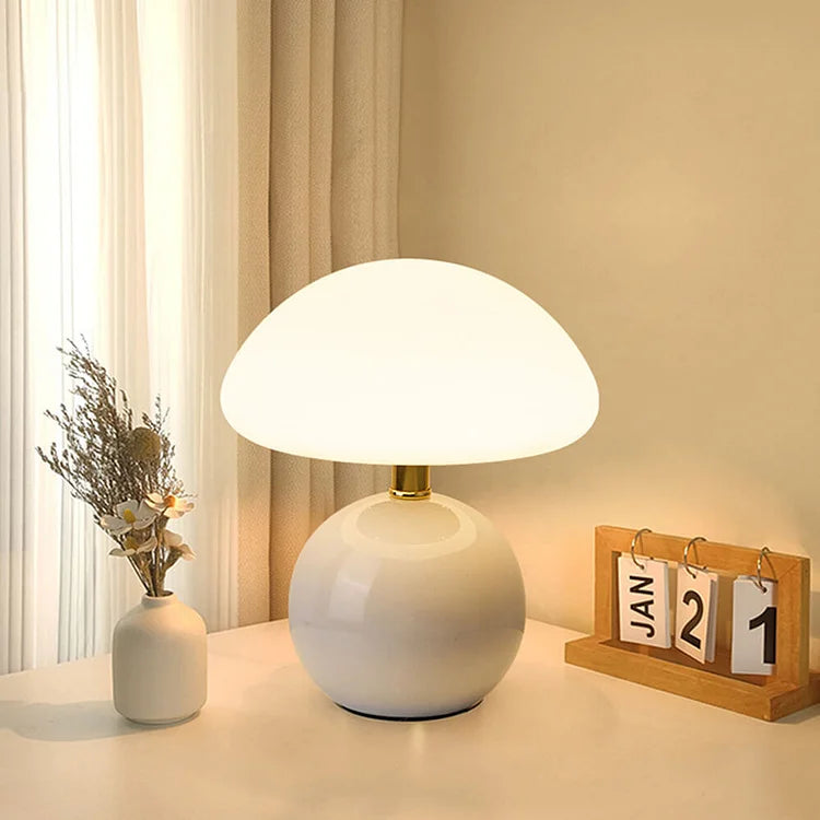 Elegancka Ceramiczna Lampa Grzybek w Stylu Francuskim