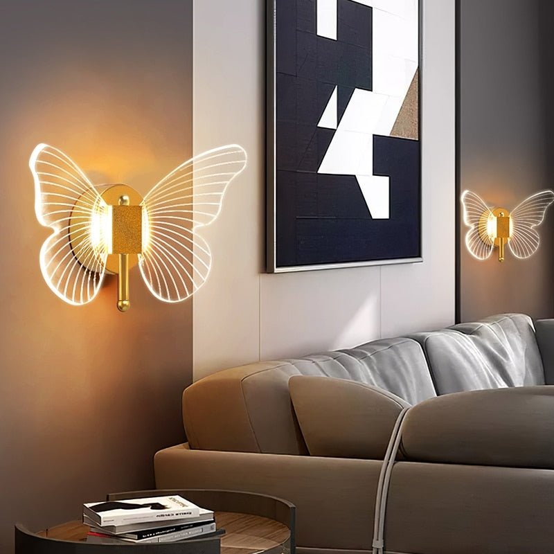 Ścienna Lampa LED z Efektem Motyla w Subtelnym Stylu