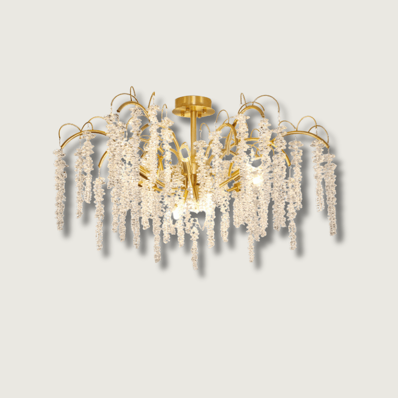 Designerska Lampa Sufitowa z Naturą w Strukturze i Subtelnym Światłem