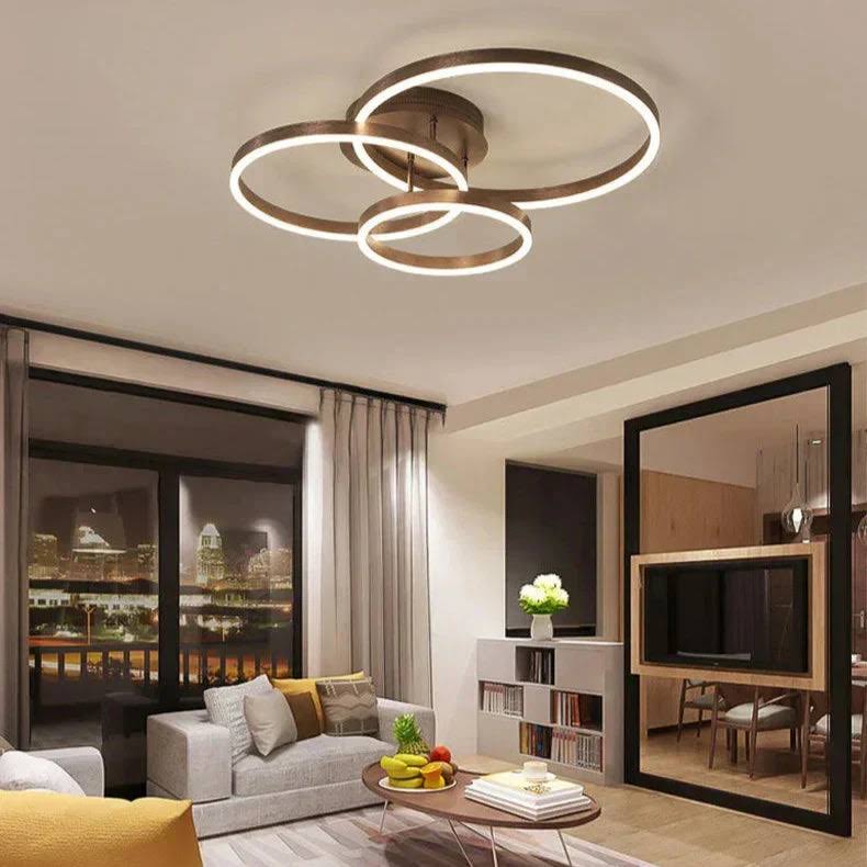 Plafon LED z Ozdobnymi Pierścieniami 55x50cm - 32W