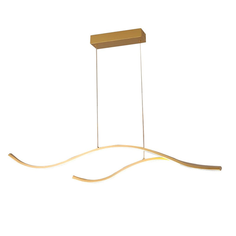 Designerska Lampa Sufitowa LED o Faliście Zakrzywionej Formie