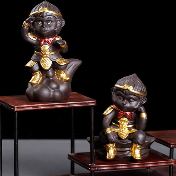 Małpi Król w Medytacji Dekoracyjny Posąg z Charakterem