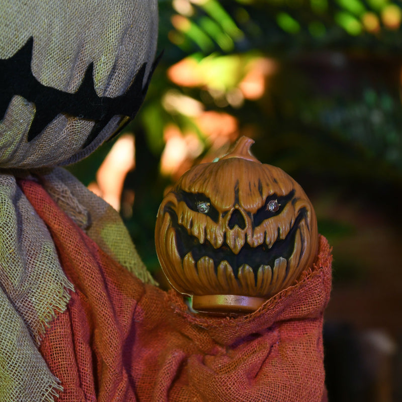 Strach na wróble Halloween z efektem ruchu — upiorna figurka ogrodowa LED (80 cm)