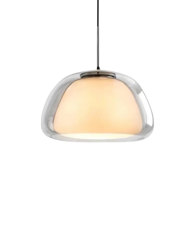 Elegancka Lampa w Formie Szklanej Kopuły z Kryształowym Akcentem