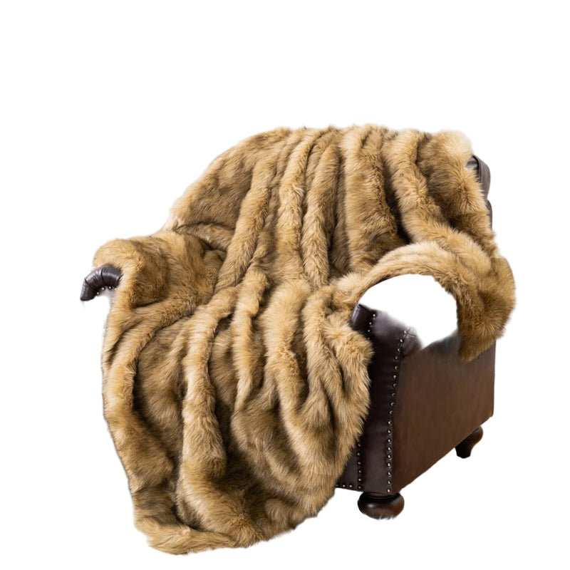 Luksusowa Narzuta Faux Fur z Pluszowym Wykończeniem