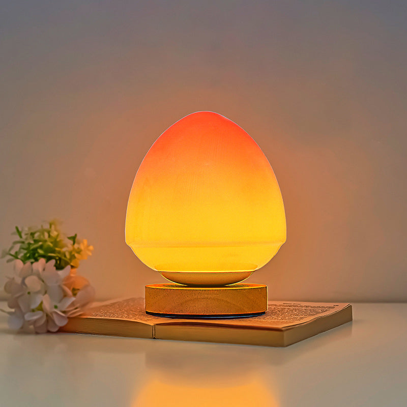 Brzoskwiniowa Szklana Lampa Stołowa