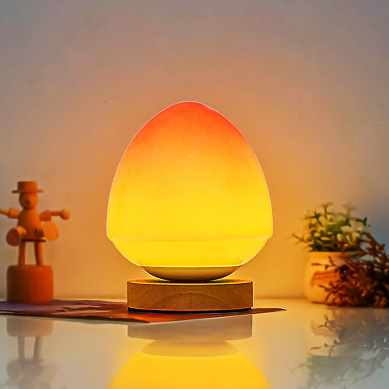 Brzoskwiniowa Szklana Lampa Stołowa