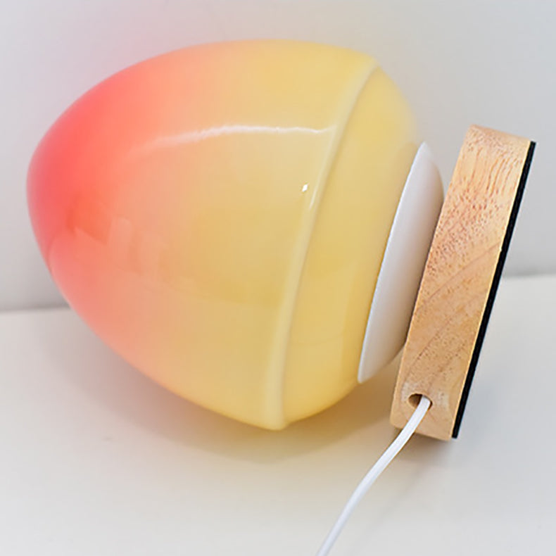 Brzoskwiniowa Szklana Lampa Stołowa