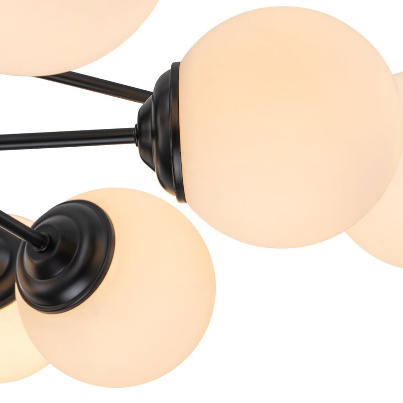 Efektowny Żyrandol Szklany z Opalowymi Kulkami