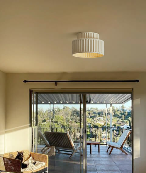 Nordycka Lampa Sufitowa z Ceramiki w Kremowym Kolorze