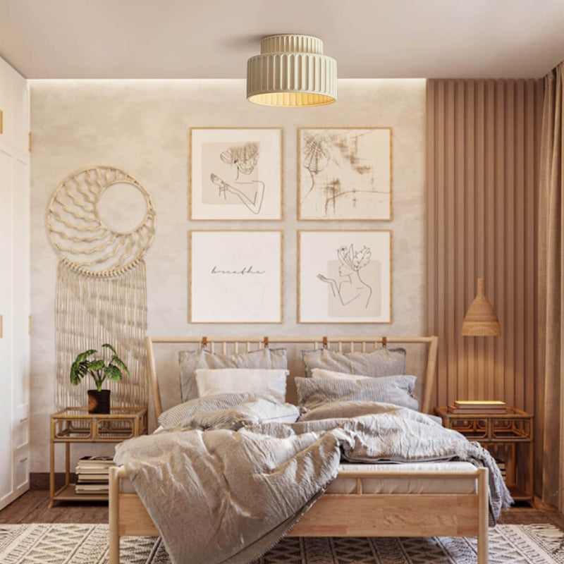 Nordycka Lampa Sufitowa z Ceramiki w Kremowym Kolorze