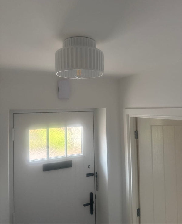 Nordycka Lampa Sufitowa z Ceramiki w Kremowym Kolorze