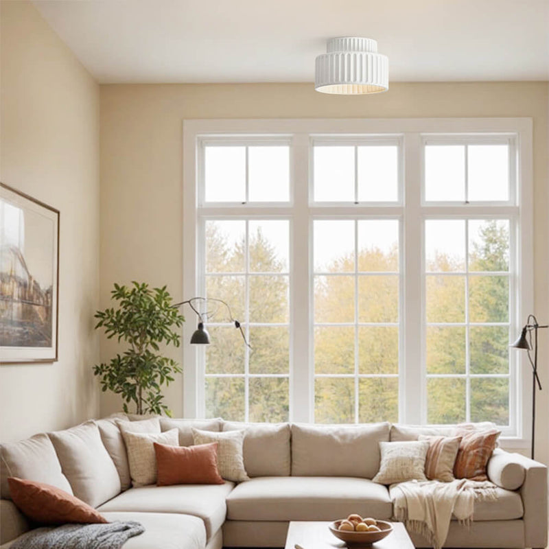 Nordycka Lampa Sufitowa z Ceramiki w Kremowym Kolorze