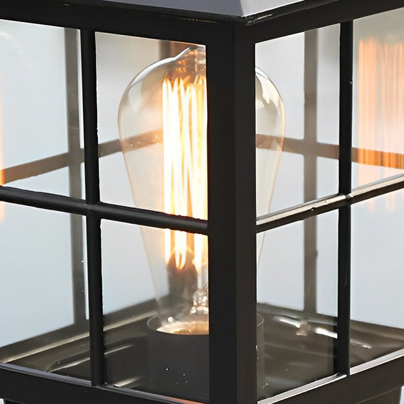 Klasyczne Czarne Kwadratowe Lampy Słupowe LED zasilane Solarnie