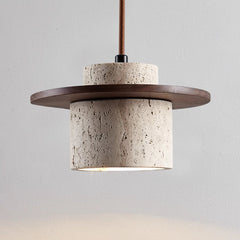 Lampa Wisząca z Trawertynu o Naturalnej Elegancji