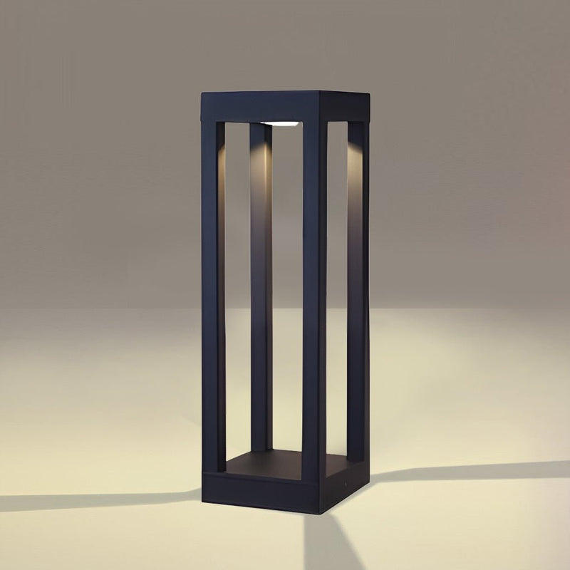 Czarna Aluminiowa Lampa LED Ogrodowa 7W z 4-Promiennym Światłem