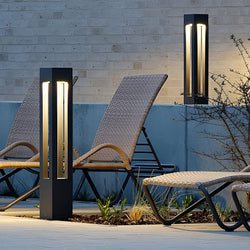 Czarna Aluminiowa Lampa LED Ogrodowa 7W z 4-Promiennym Światłem