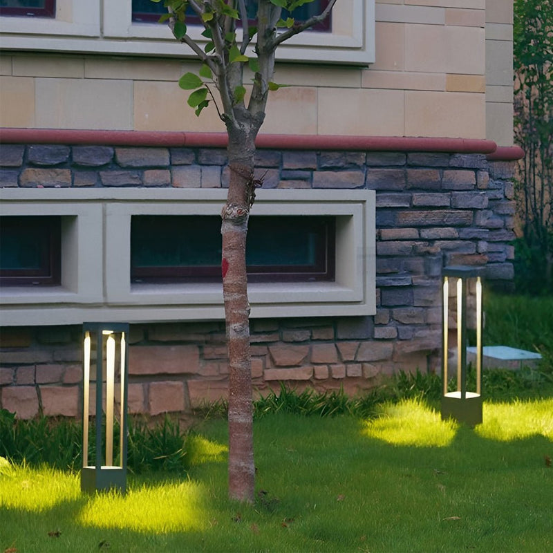 Czarna Aluminiowa Lampa LED Ogrodowa 7W z 4-Promiennym Światłem