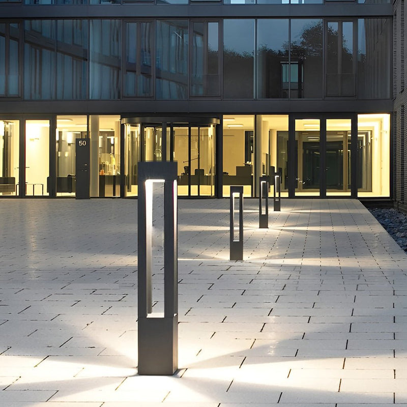 Czarna Aluminiowa Lampa LED Ogrodowa 7W z 4-Promiennym Światłem