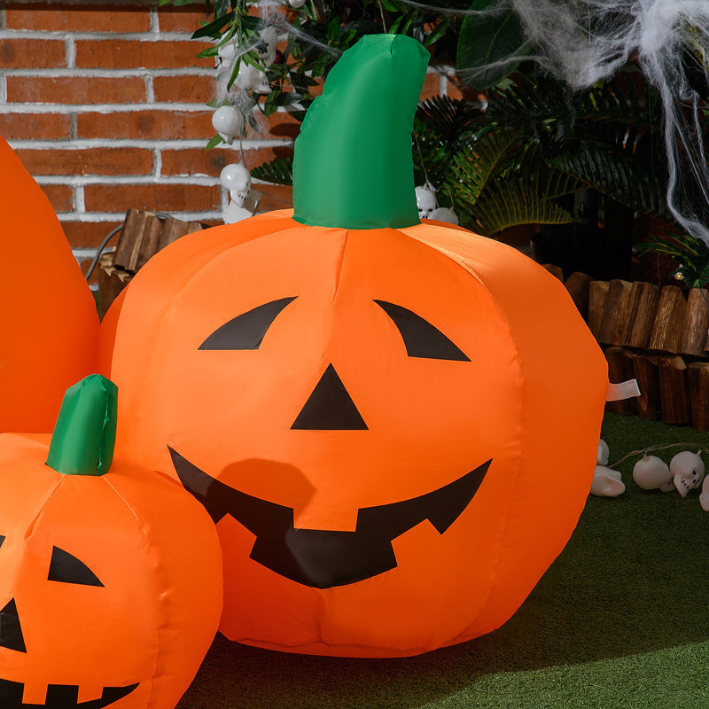 Nadmuchiwane dynie Halloween z kapeluszem czarownicy — duża dekoracja ogrodowa LED (180 cm)
